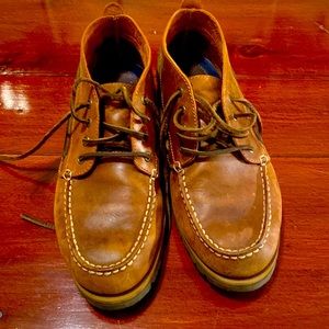 Sperry top sider high top, brown leather, good condition